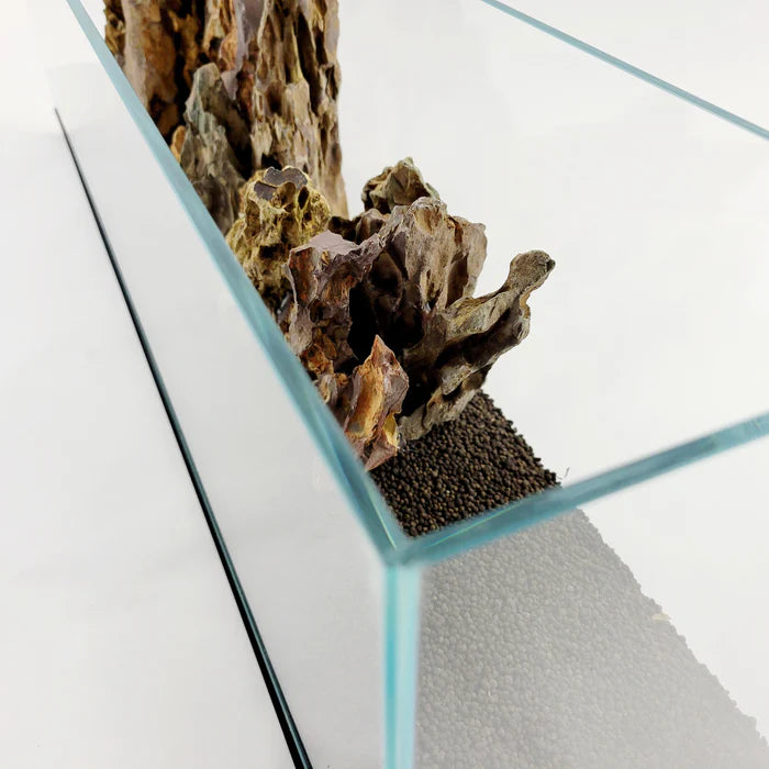 Lifegard CRYSTAL 22 Gallon Long 45 Degree Beveled Edge Low Iron Ultra Clear Bookshelf Aquarium 8mm (35.82" x 11.81 x 11.81)