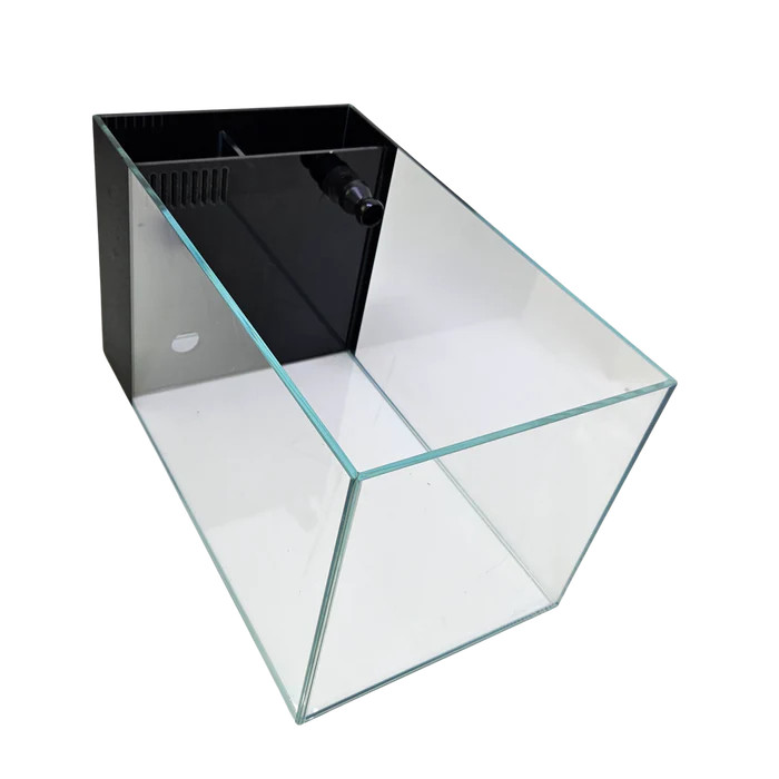 Lifegard 3.8 Gallon CRYSTAL Penensula Beveled Edge Low Iron Aquarium with Built in Side Filter 5mm - Kit
