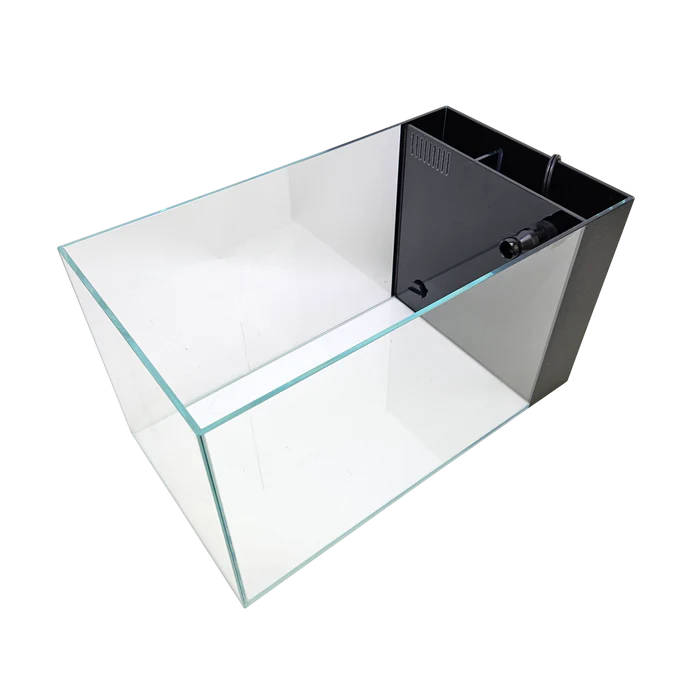 Lifegard 7.4 Gallon CRYSTAL Penensula Beveled Edge Low Iron Aquarium with Built in Side Filter 5mm - Kit