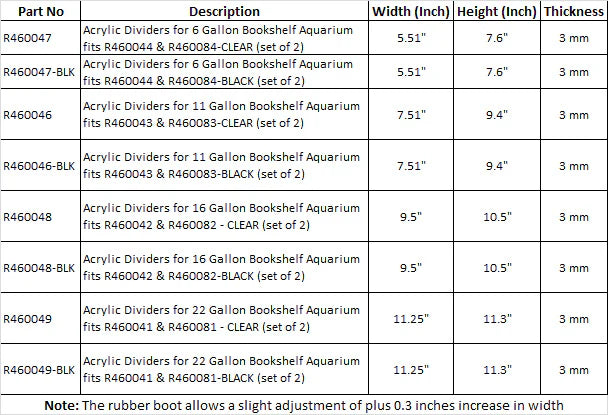 Lifegard Acrylic Divider Plate for Bookshelf Aquariums