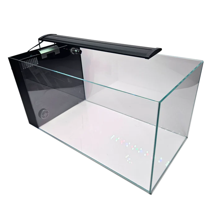 Lifegard 14 Gallon CRYSTAL Penensula Beveled Edge Low Iron Aquarium with Built in Side Filter 6mm - kit