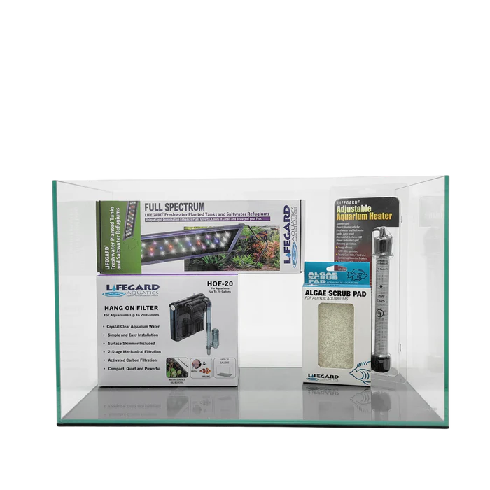 Lifegard 10 Gallon Clear Glass Rimless Aquarium 5mm - Kit