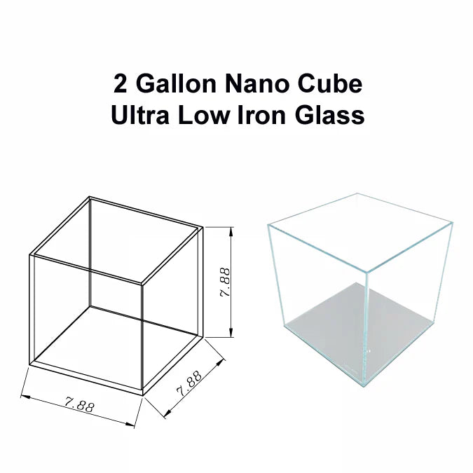 Lifegard 2 Gallon Nano Cube Low Iron Ultra Clear Glass Tank 5mm - Kit