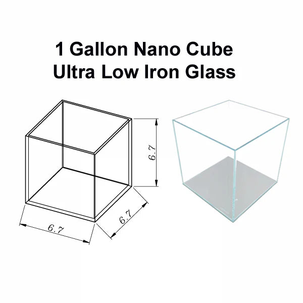 Lifegard 1 Gallon Nano Cube Low Iron Ultra Clear Glass Tank 5mm - Kit