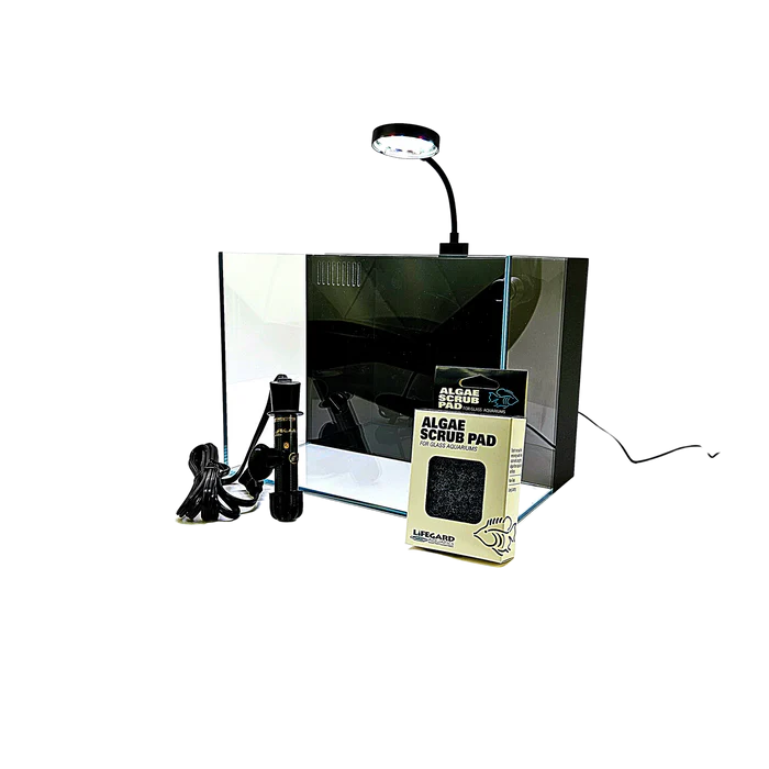 Lifegard 4 Gallon CRYSTAL Beveled Edge Low Iron Aquarium with Built in Back Filter 5mm - Kit