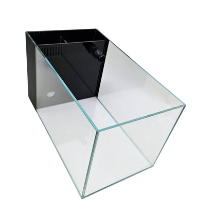 Lifegard 3.8 Gallon CRYSTAL Penensula Beveled Edge Low Iron Aquarium with Built in Side Filter 5mm - Kit