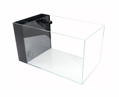 Lifegard 7.4 Gallon CRYSTAL Penensula Beveled Edge Low Iron Aquarium with Built in Side Filter 5mm - Kit
