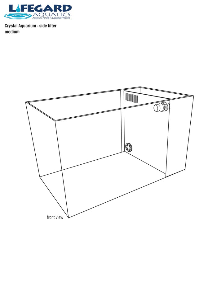 Lifegard 7.4 Gallon CRYSTAL Penensula Beveled Edge Low Iron Aquarium with Built in Side Filter 5mm - Kit