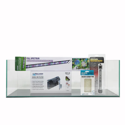 Lifegard 22 Gallon Clear Glass Bookshelf Aquarium 8mm - Kit
