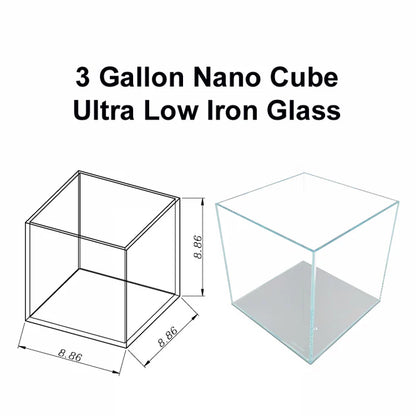 Lifegard 3 Gallon Nano Cube Low Iron Ultra Clear Glass Tank 5mm - Kit