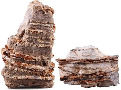 Lifegard Aquatics Pagoda Crema Textured Stone 15/24 Lbs Mix Size Case of Small, Medium and Large