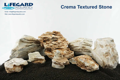 Lifegard Aquatics Pagoda Crema Textured Stone 15/24 Lbs Mix Size Case of Small, Medium and Large