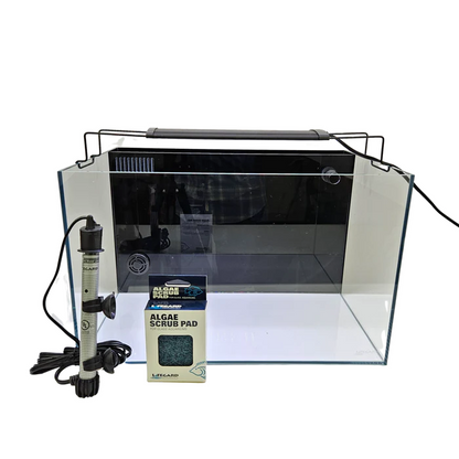 Lifegard 10 Gallon CRYSTAL Beveled Edge Low Iron Aquarium with Built in Back Filter 5mm - Kit