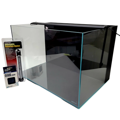 Lifegard 24 Gallon CRYSTAL Beveled Edge Low Iron Aquarium with Built in Back Filter 6mm - Kit